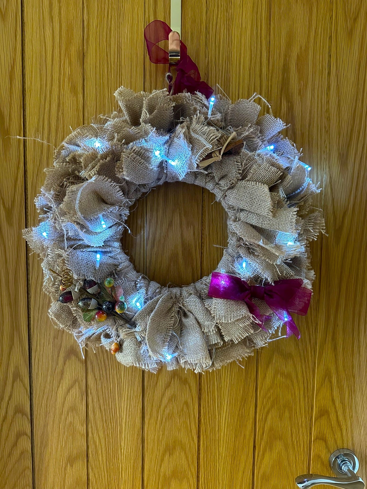 Rustic Winter Wall Wreath with Bow and Trim