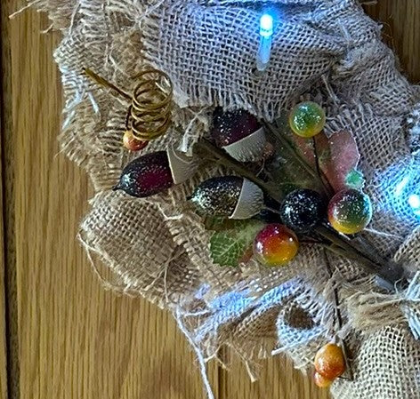 Rustic Winter Wall Wreath with Bow and Trim