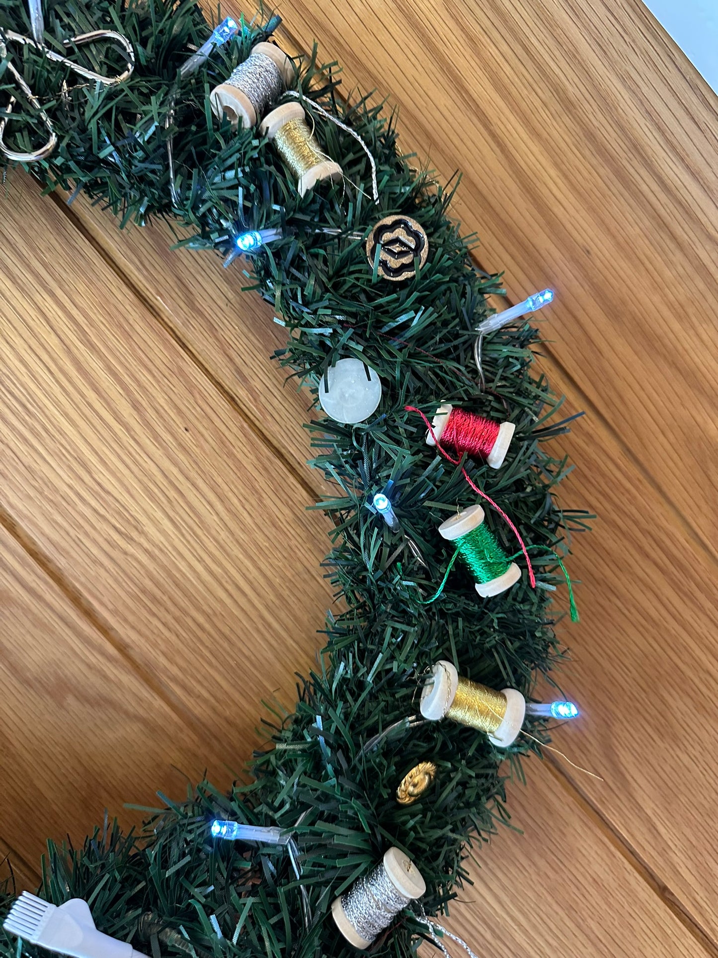 Sewing Themed Hanging Wall Wreath (Side Bow)